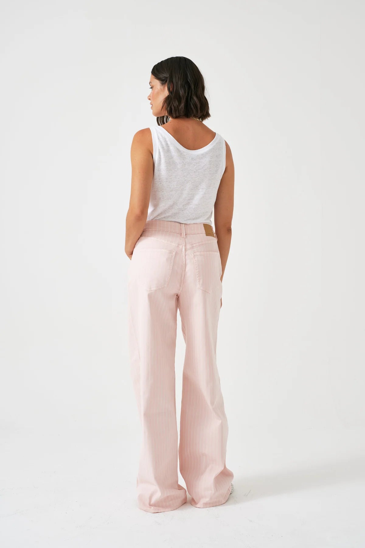 Seventy + Mochi - Blake Jean in Pink Dawn Wide Stripe