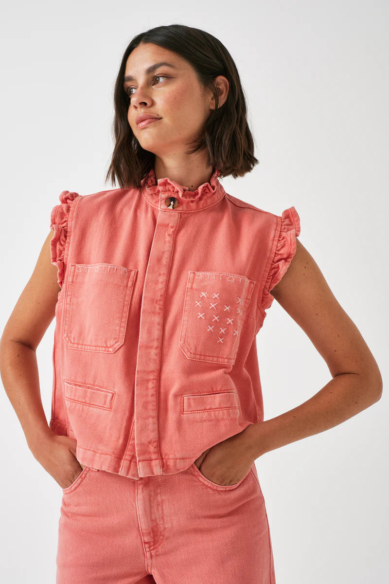 Seventy + Mochi - Dear Pablo Vest in Mineral Red