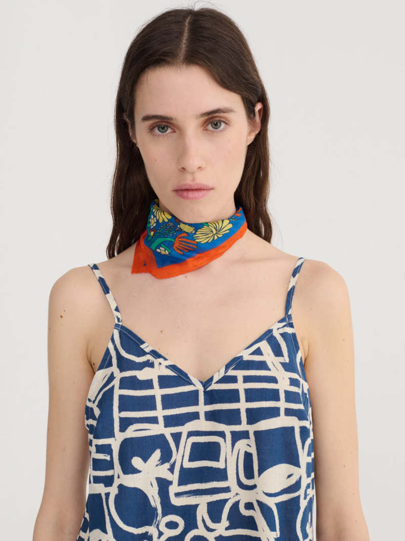 Cookery festival pattern strap dress
