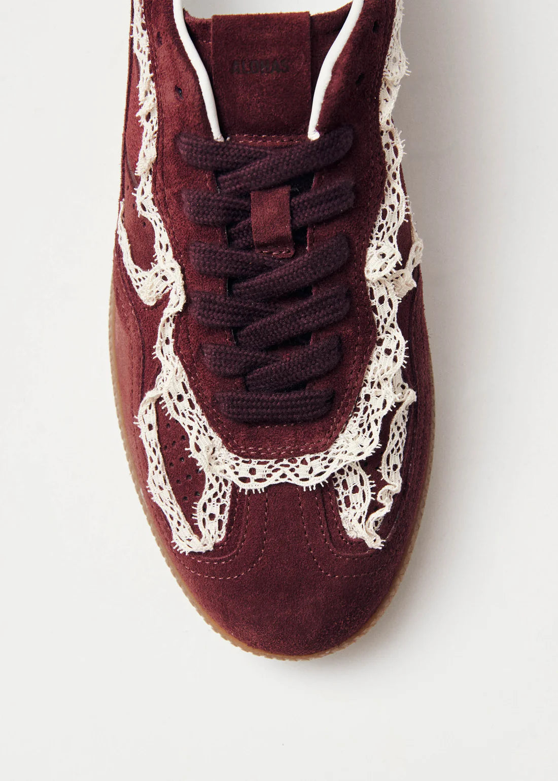 Alohas - Tb.490 Crochet Burgundy Leather Sneakers