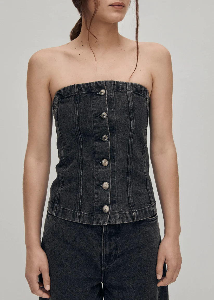 Alohas - Troyes Black Denim Tank