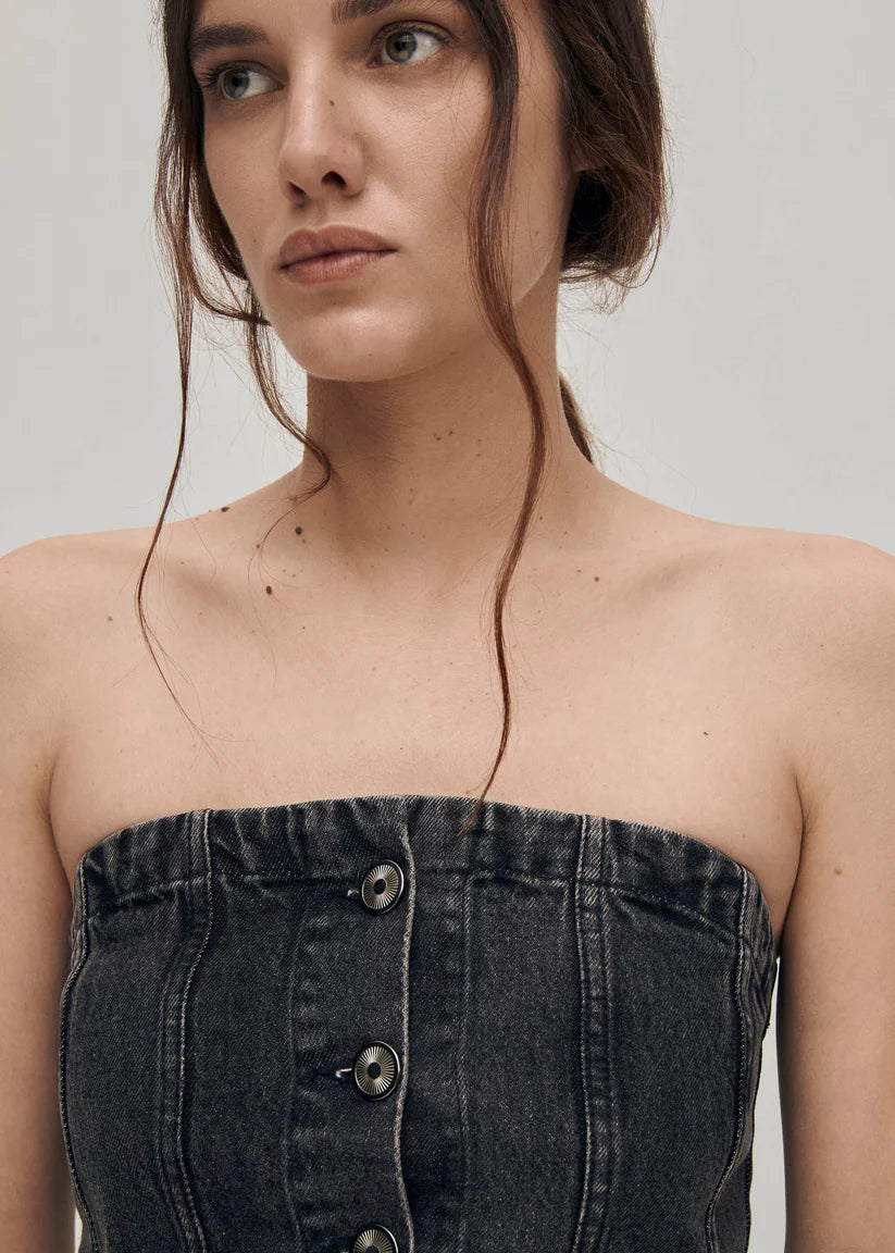 Alohas - Troyes Black Denim Tank