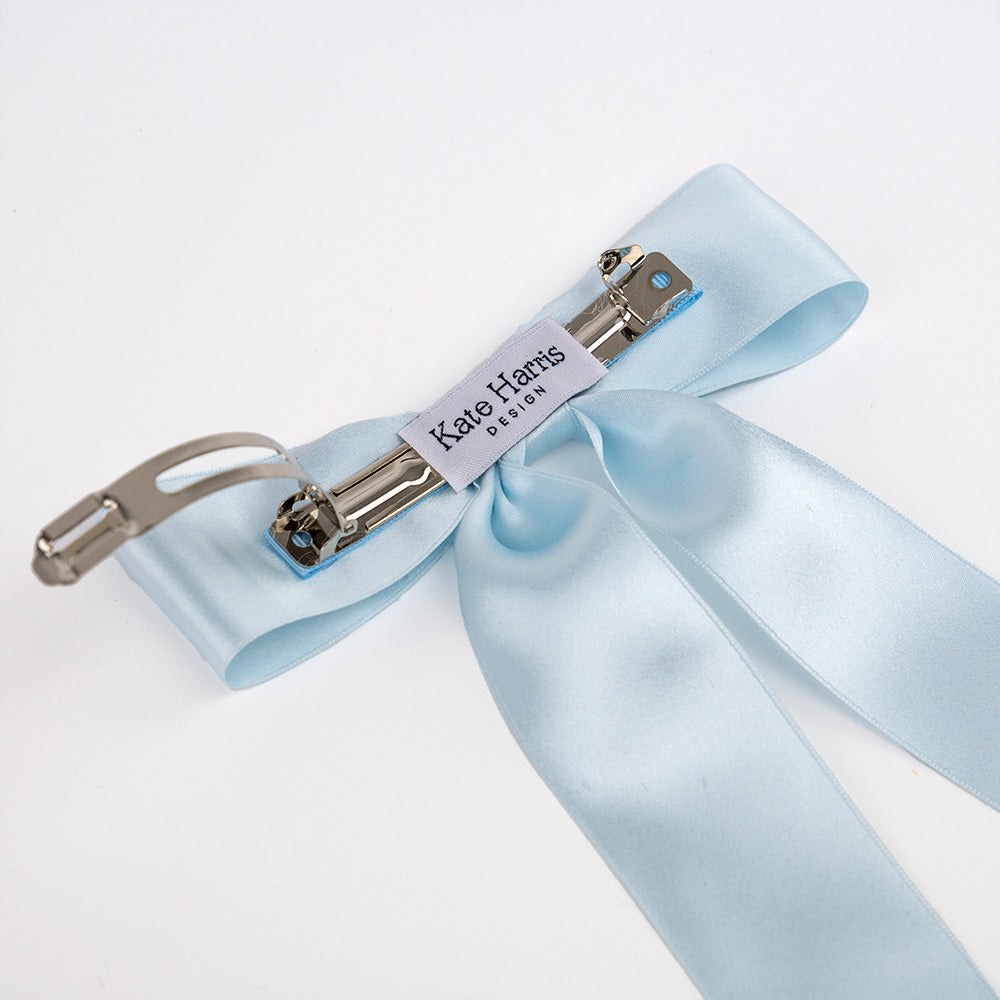 Kate Harris - Powder Blue Silk Ribbon Bow