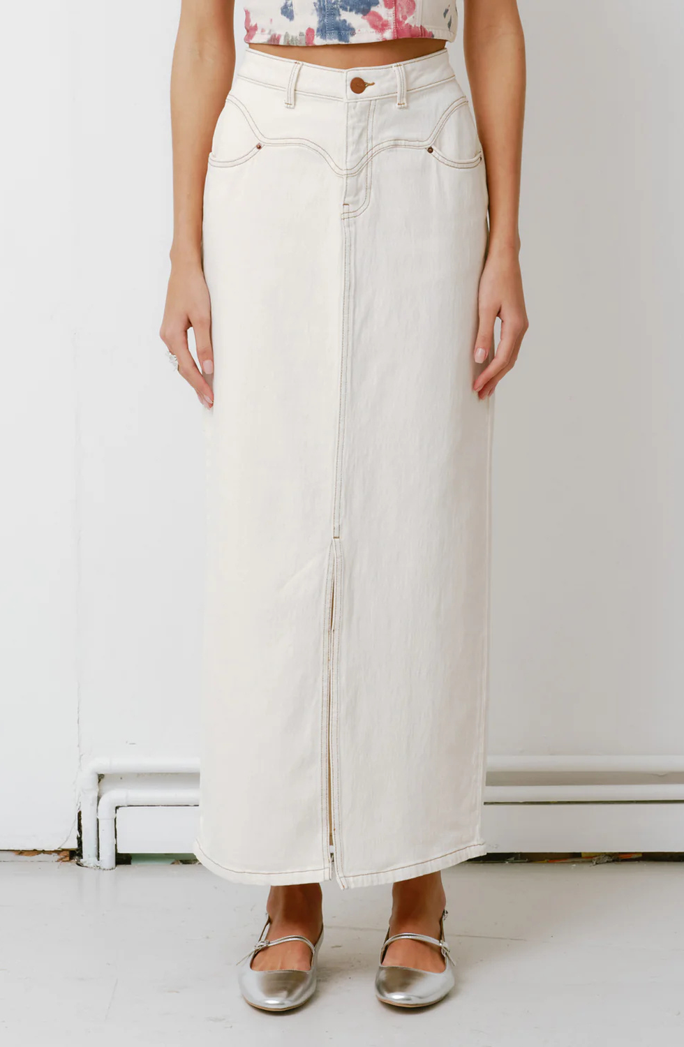 Seventy + Mochi -Mia skirt in Ecru