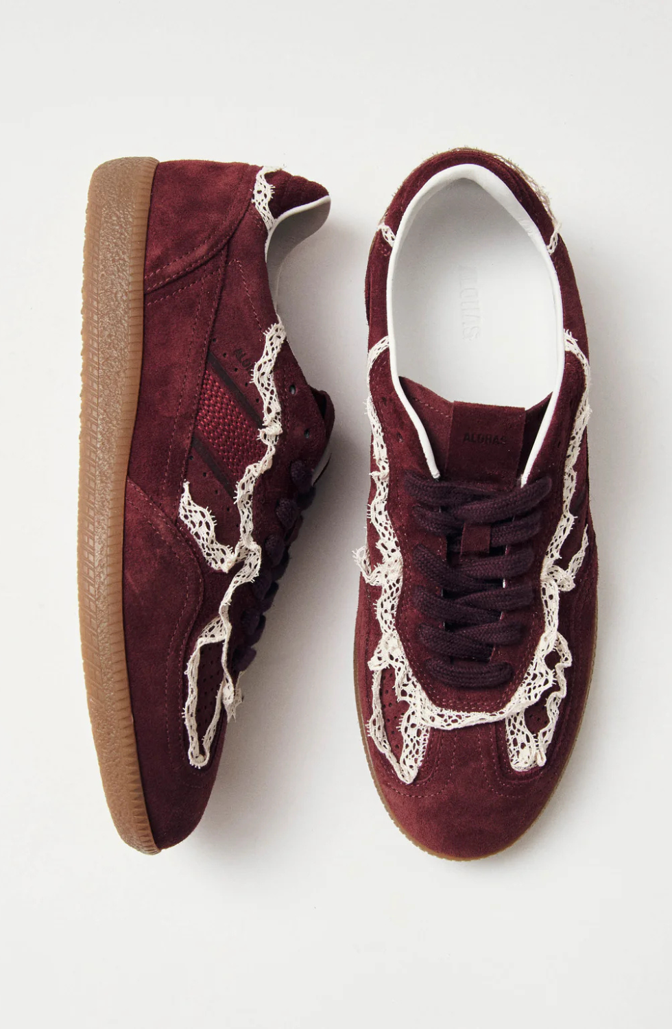 Alohas - Tb.490 Crochet Burgundy Leather Sneakers