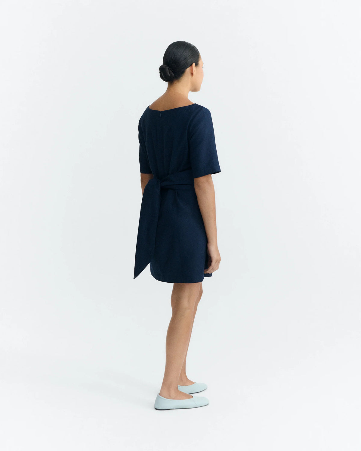 Kieran navy hemp short dress