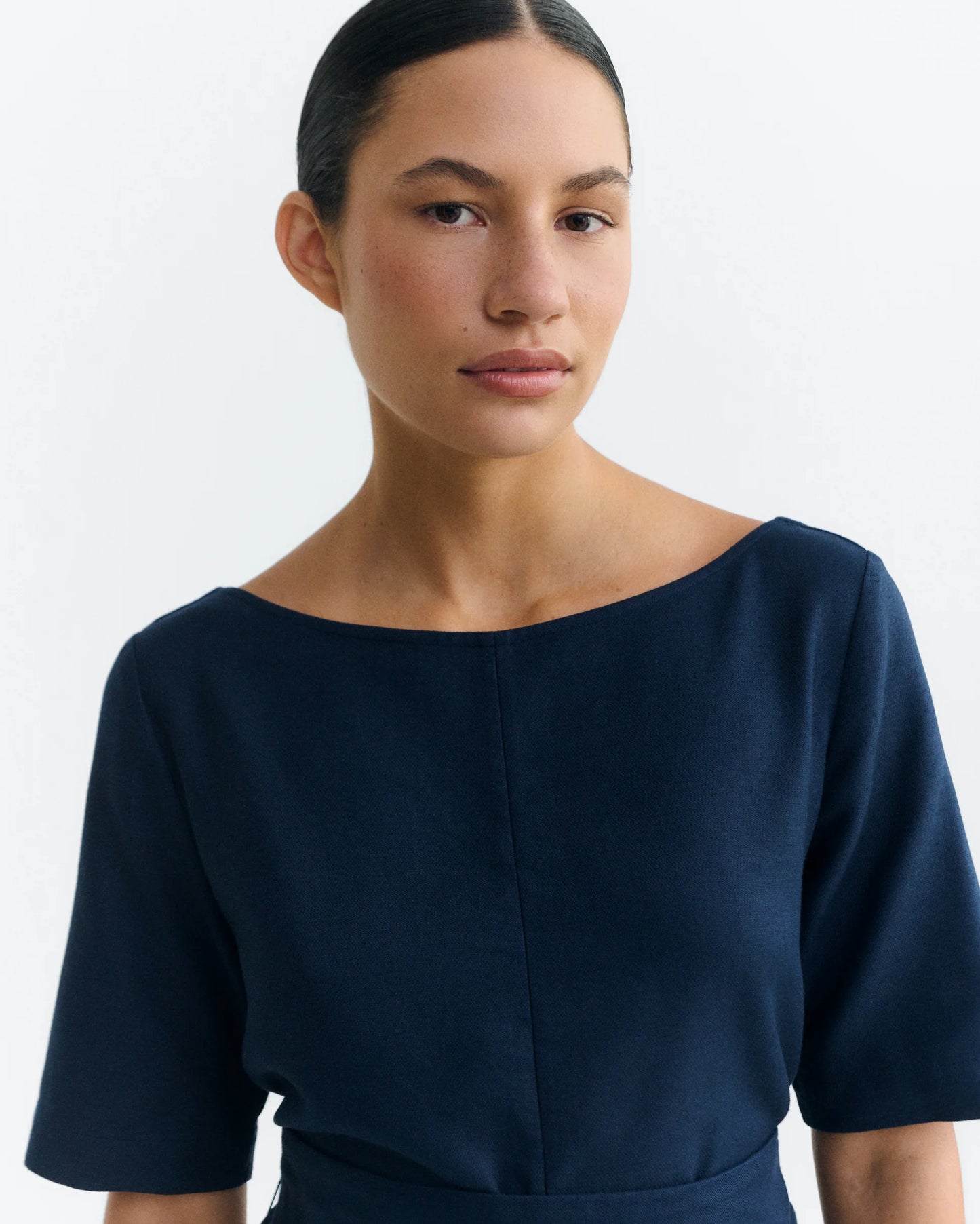 Kieran navy hemp short dress