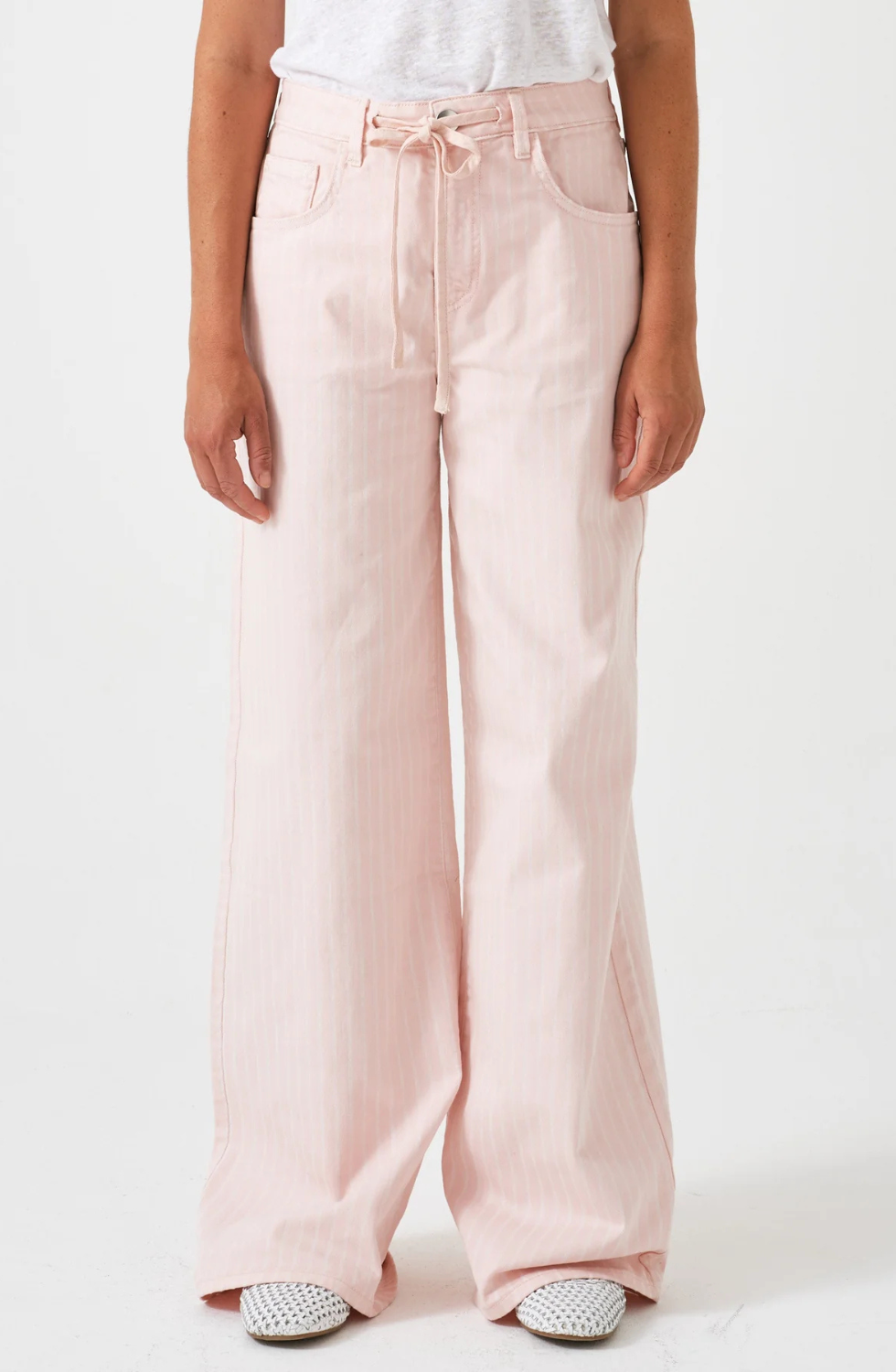 Seventy + Mochi - Blake Jean in Pink Dawn Wide Stripe