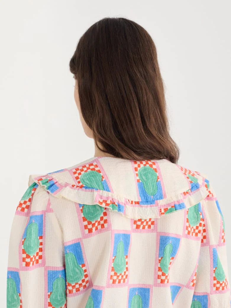 Simple Pear Pattern Collar Shirt