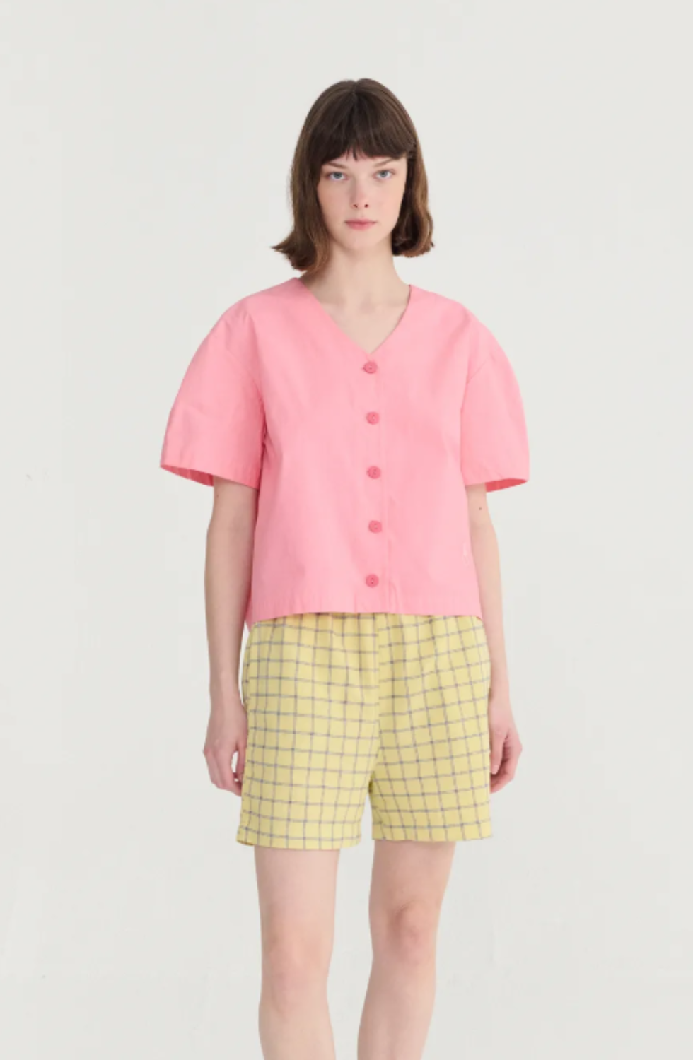 Paper touch cropped blouse