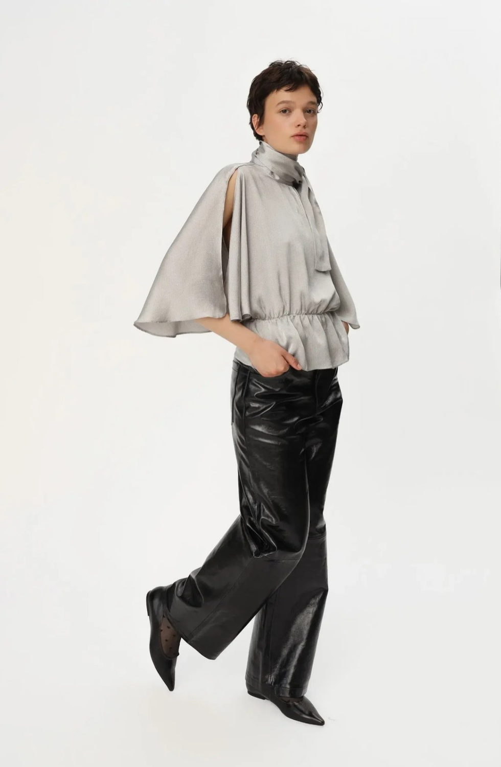 Butterfly sleeved blouse