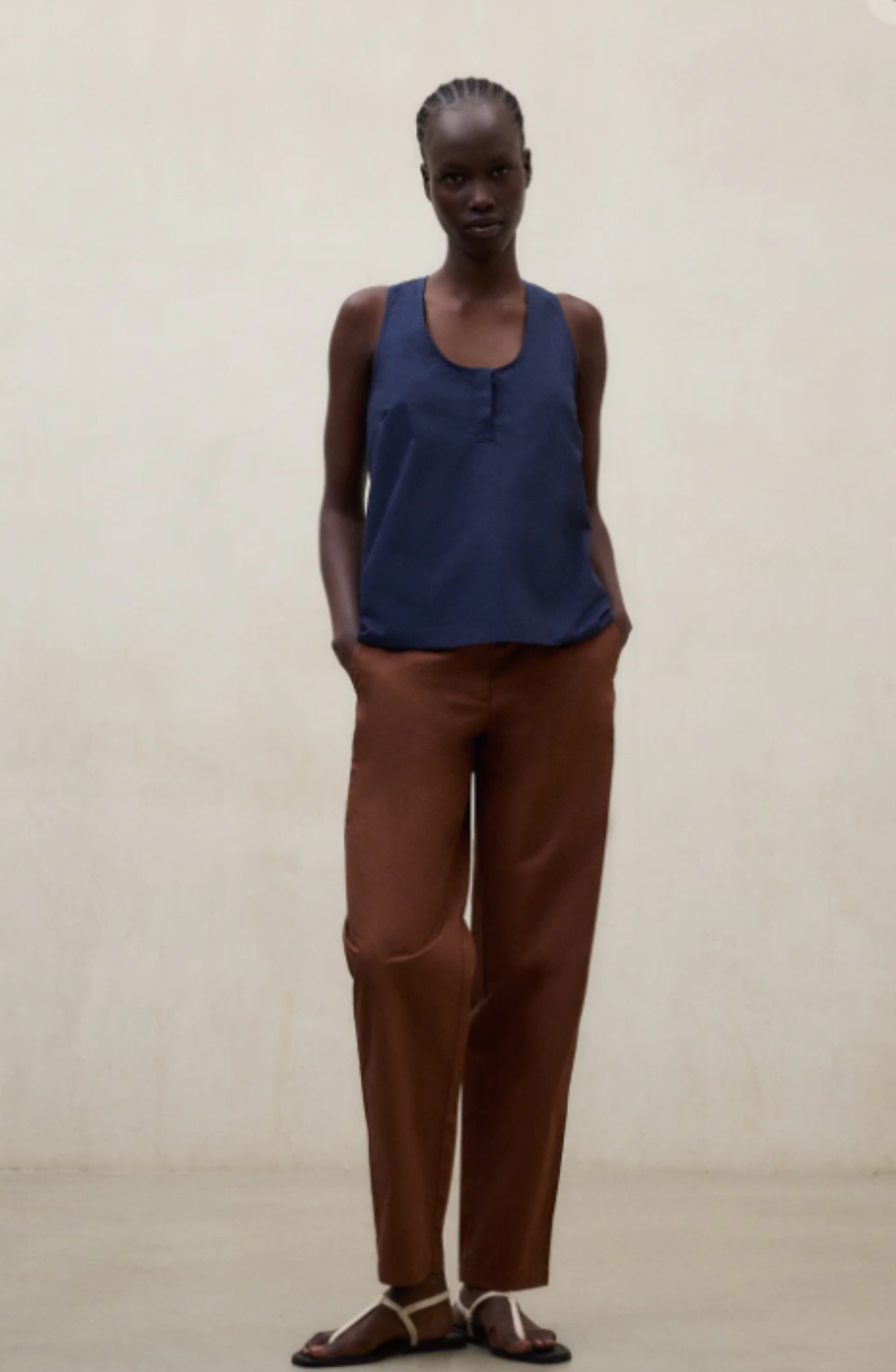 White Rita Blouse - midnight blue