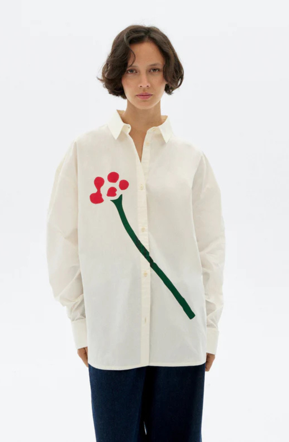 Thinking Mu - Poplin flower Juana blouse