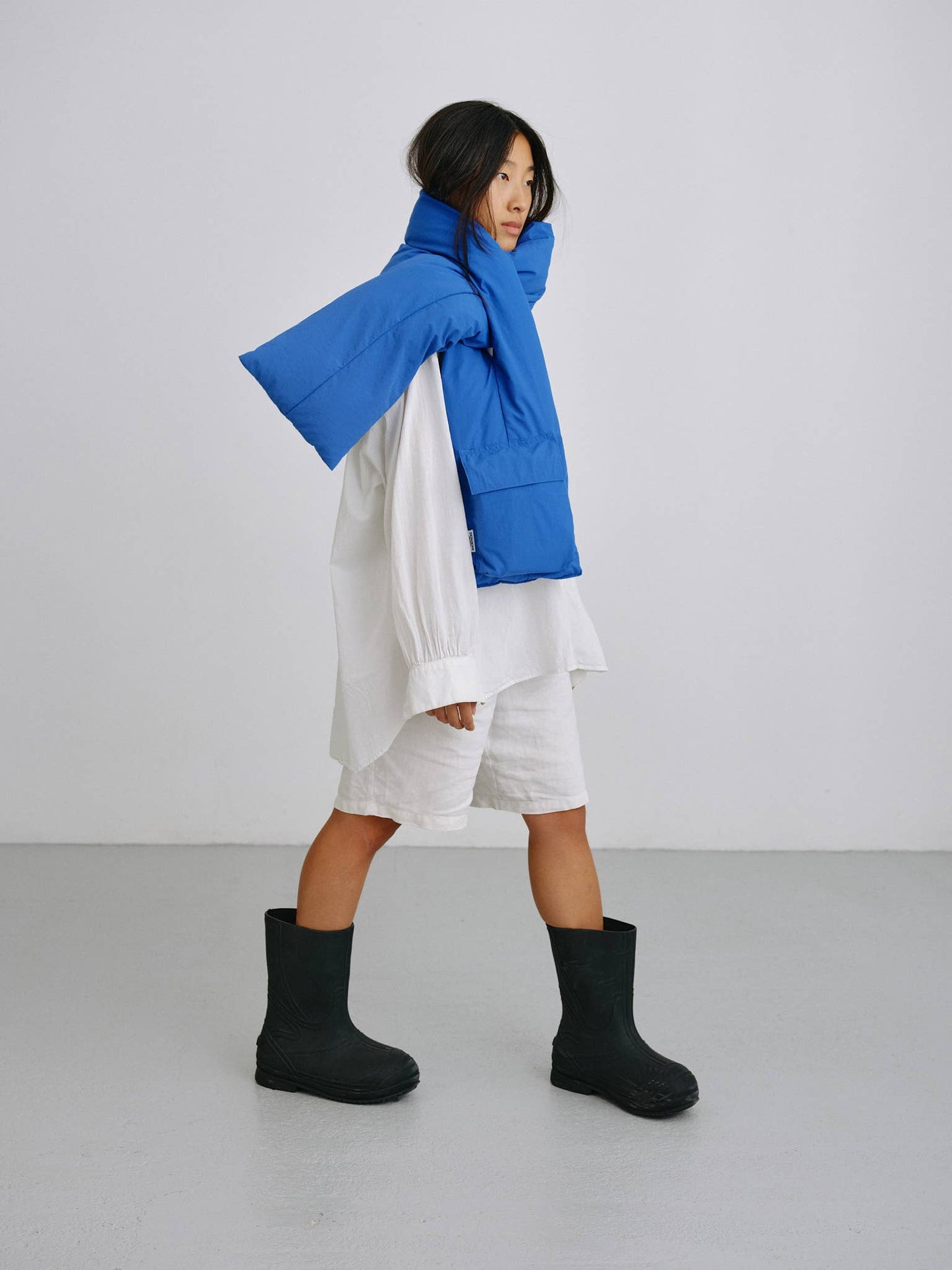 Padded Scarf: Cobalt blue