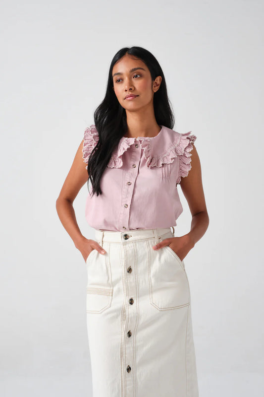 Seventy + Mochi  - Pheobee blouse in washed dusty rose