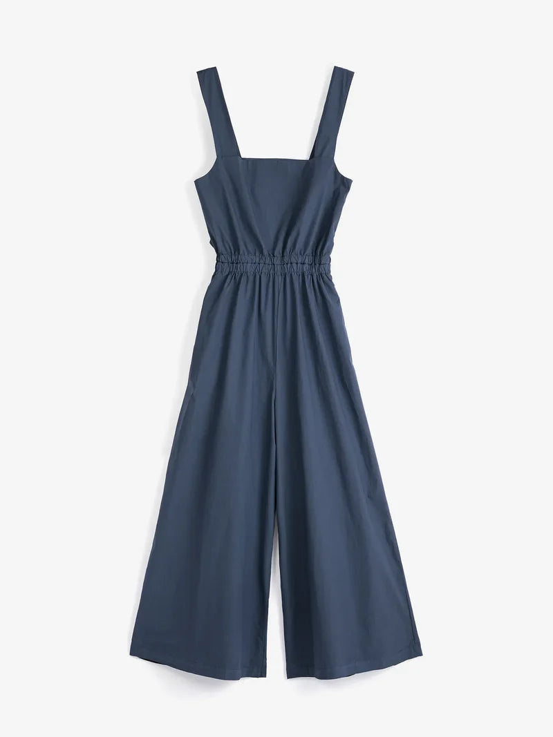 Navy Blue Cotton Strap Overalls