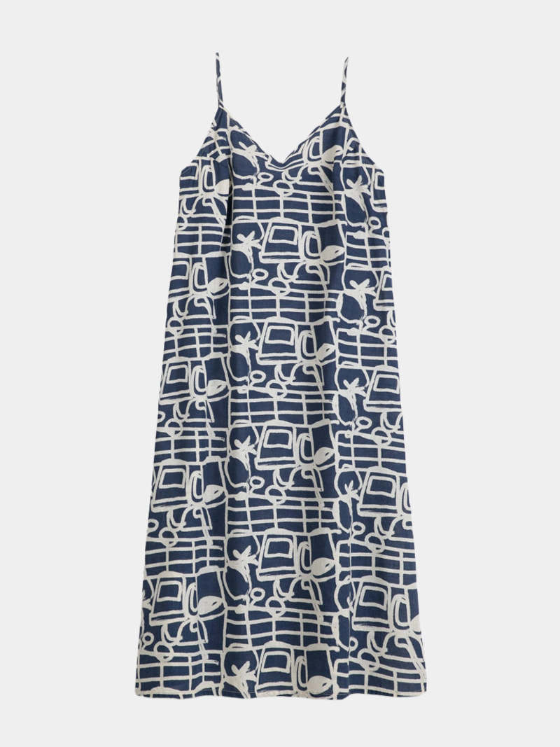 Cookery festival pattern strap dress