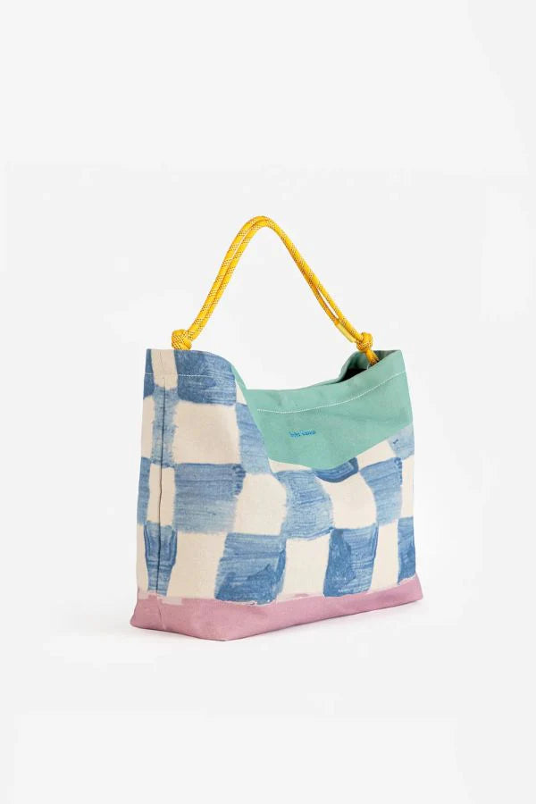 Color block canvas cross‑body bag