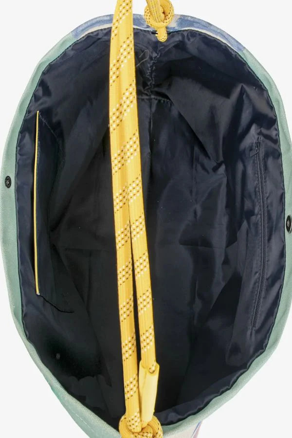 Color block canvas cross‑body bag