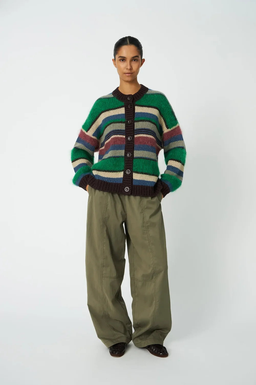 Multi striped cardigan