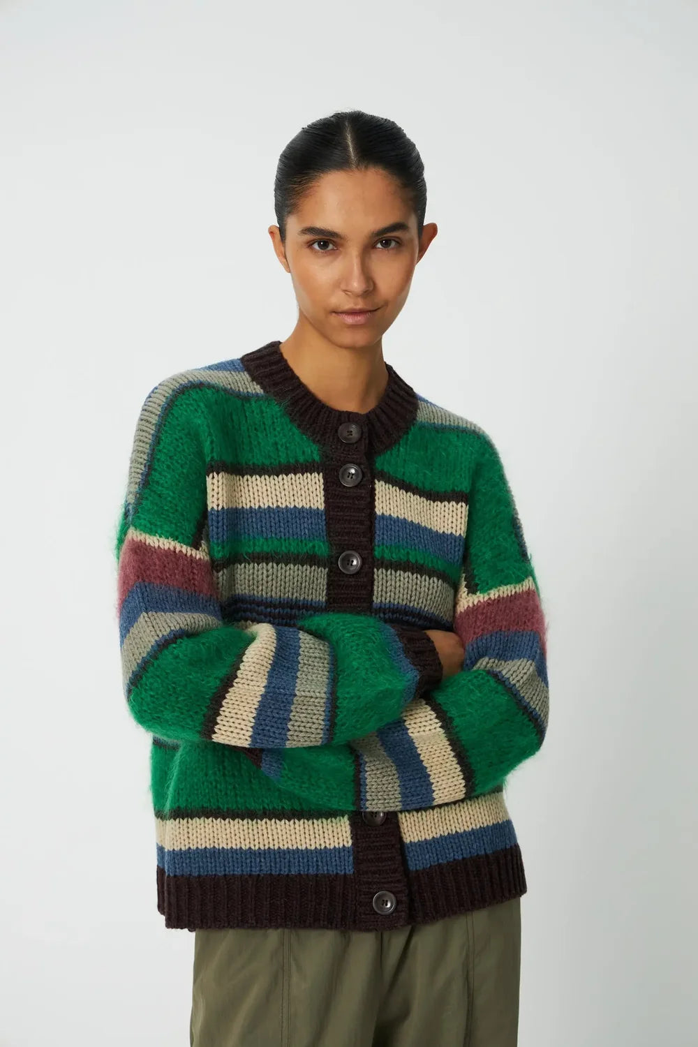 Multi striped cardigan