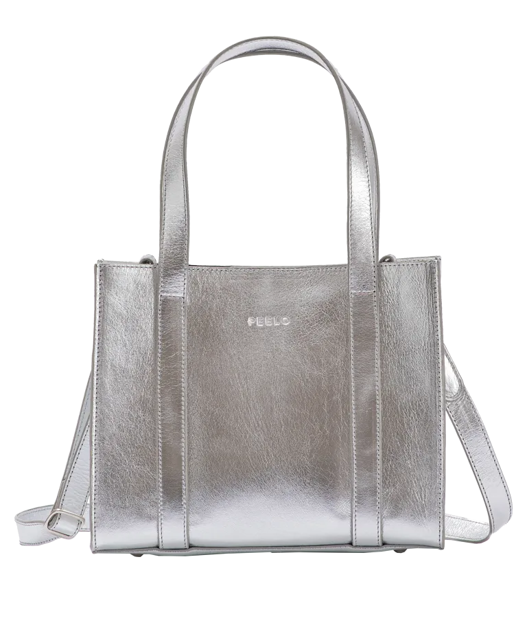 PEELO - mini tote in silver