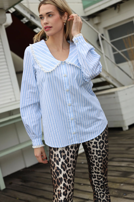 CRAS - Sarah shirt blue stripe
