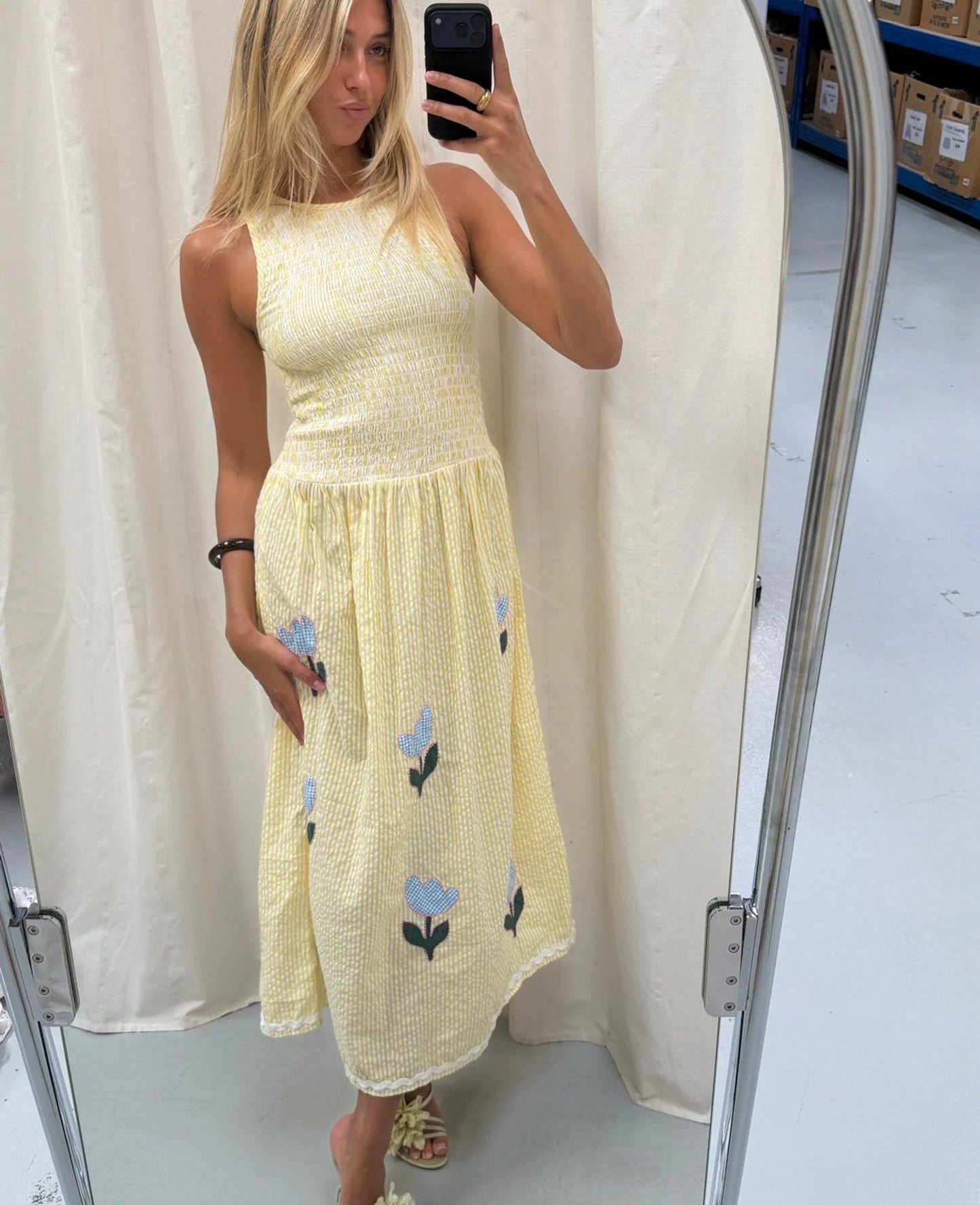Svea Dress Yellow Stripes