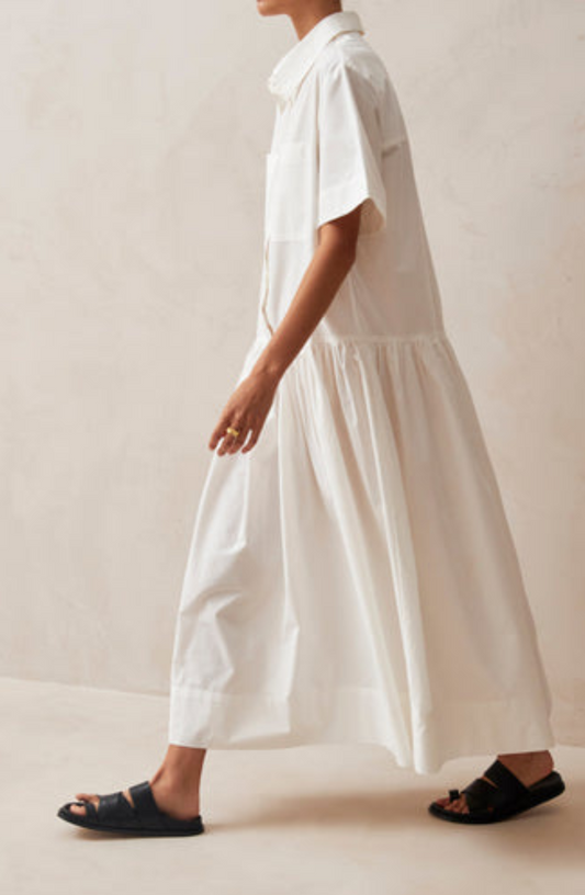 Alohas Bay white cotton midi dress