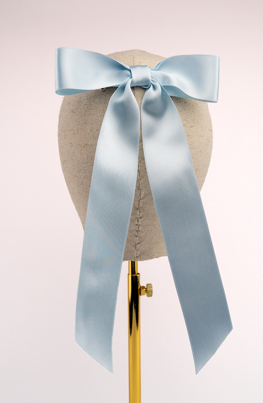 Kate Harris - Powder Blue Silk Ribbon Bow