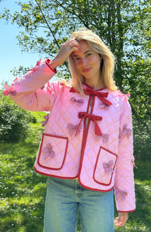 Sissel Edelbo - Penny organic quilted jacket - Prism Pink & Red