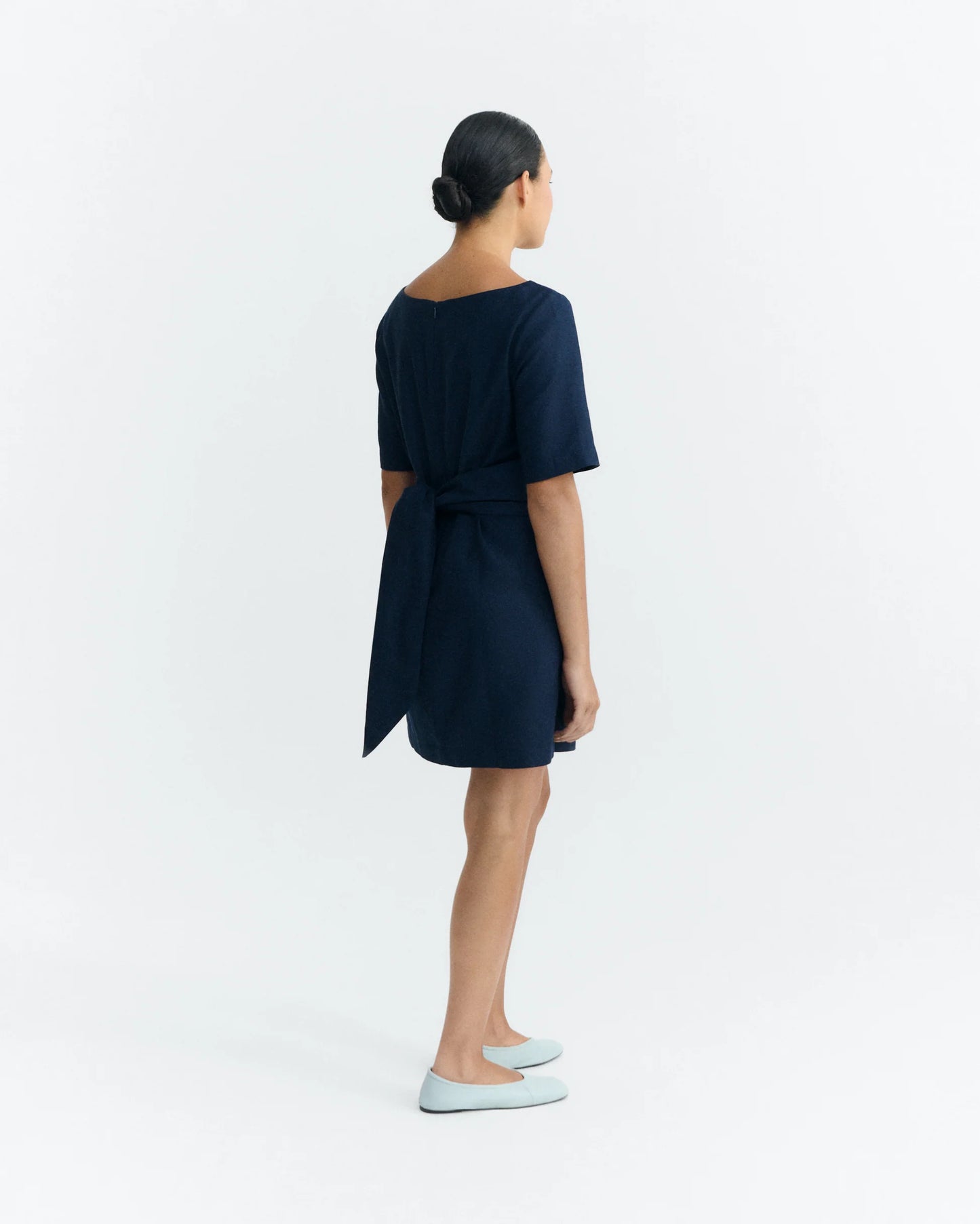 Kieran navy hemp short dress