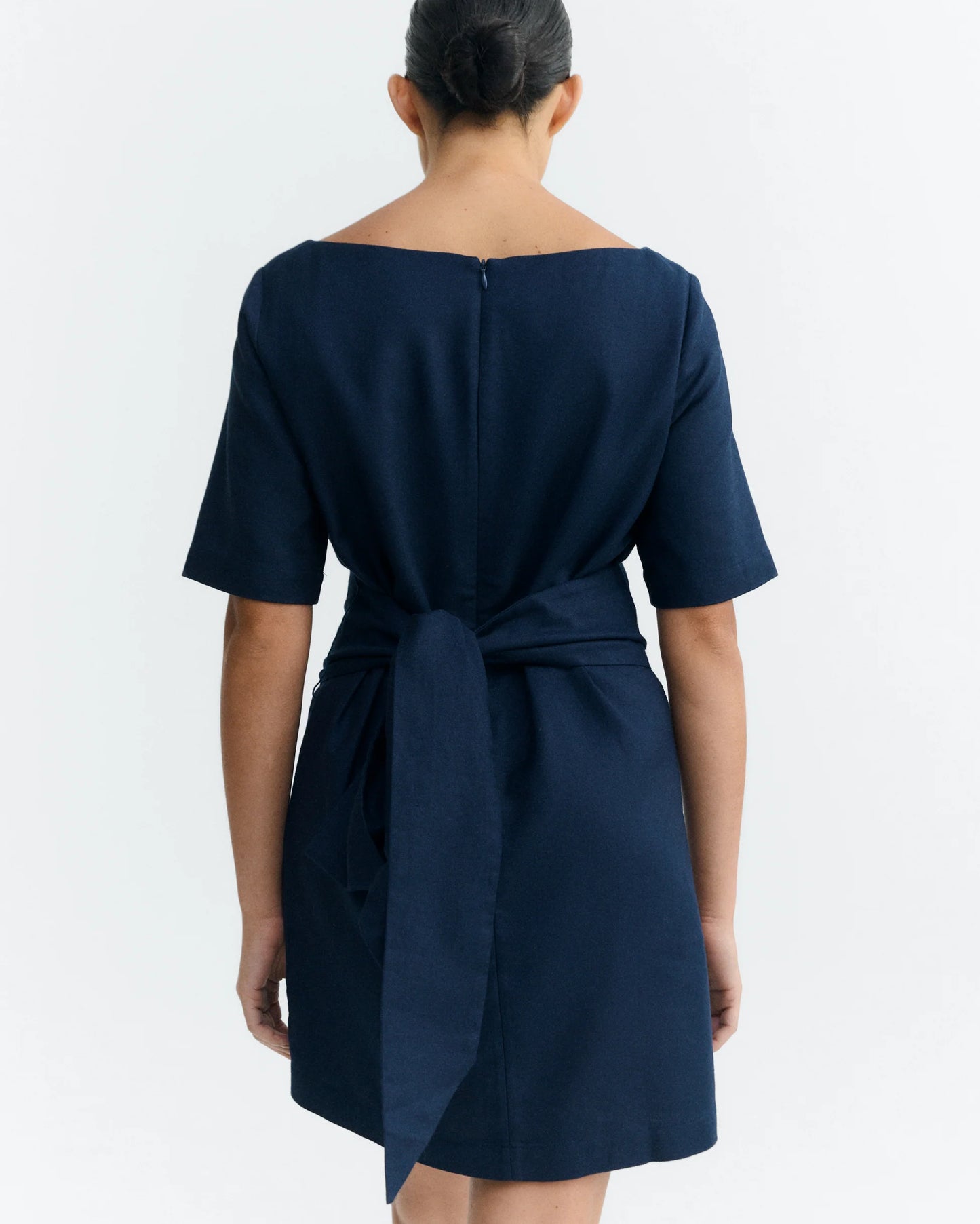 Kieran navy hemp short dress