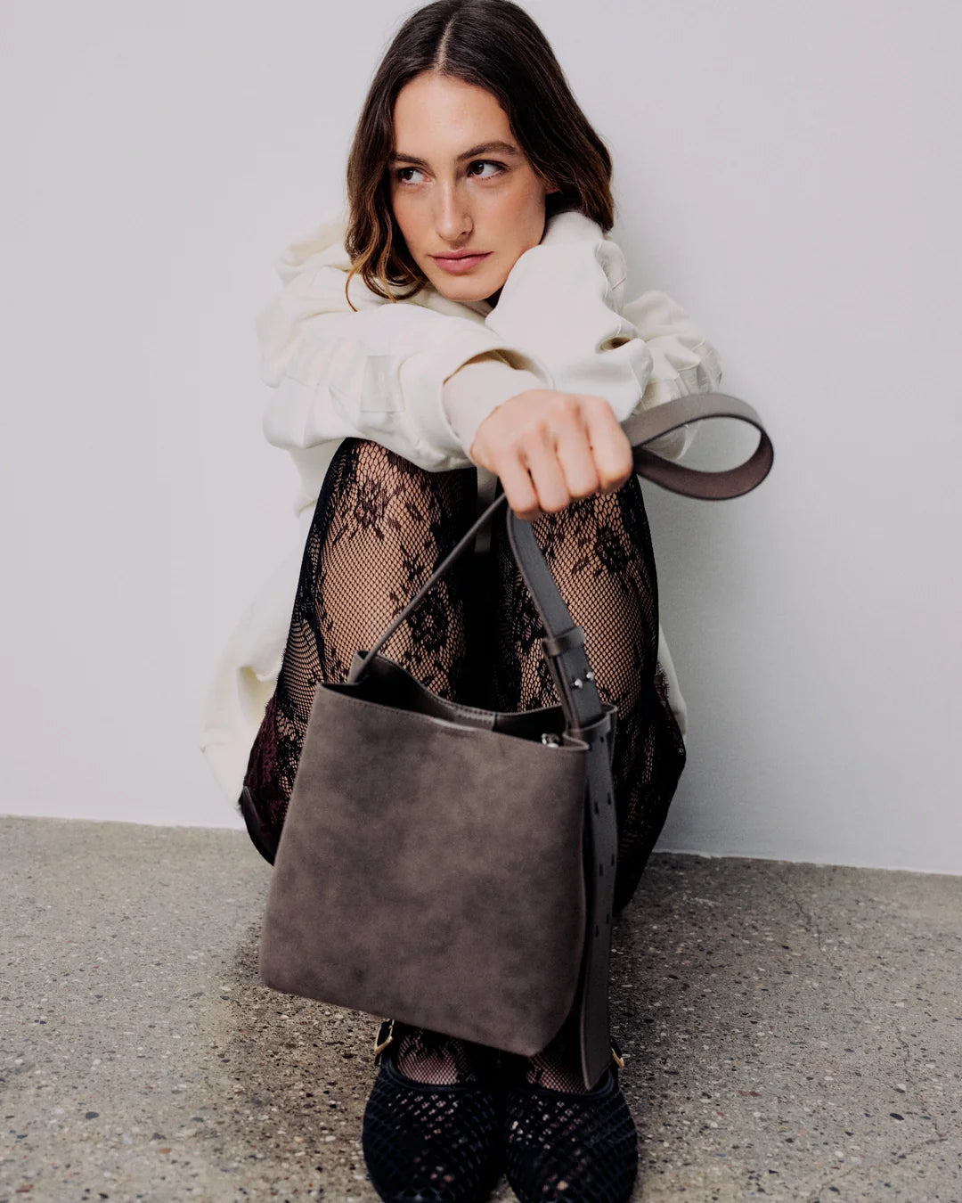 Imitation Suede Crossbody Shoulder Bag