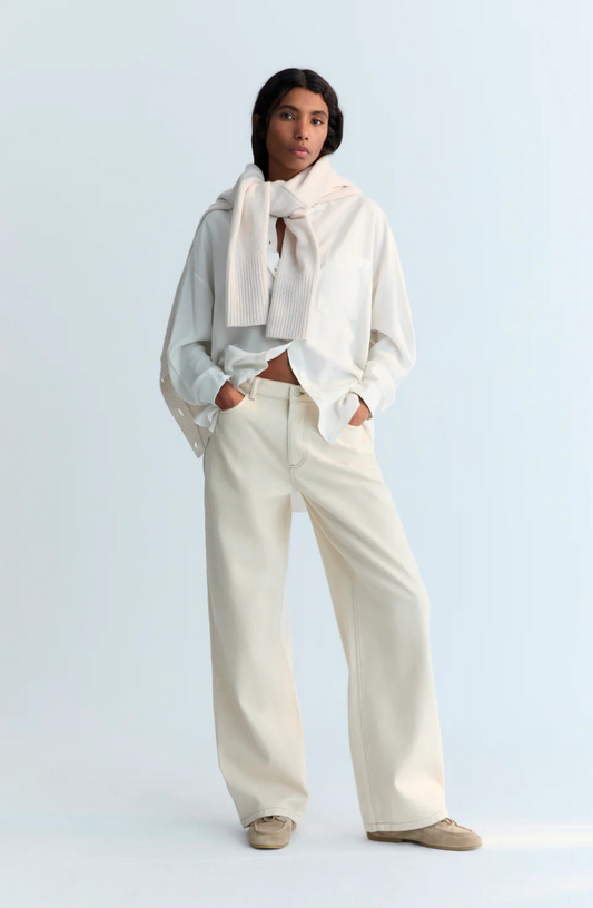 The New Society - Wide leg pant in ecru