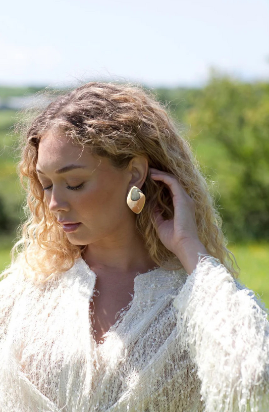 Eve Ray - Bee Earrings in Gold & Mother of Pearl
