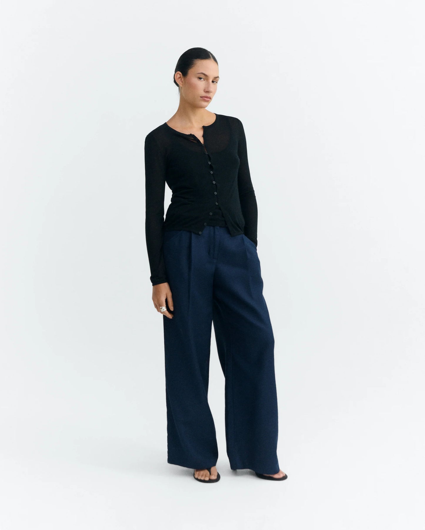 Molly blue hemp wide leg pants