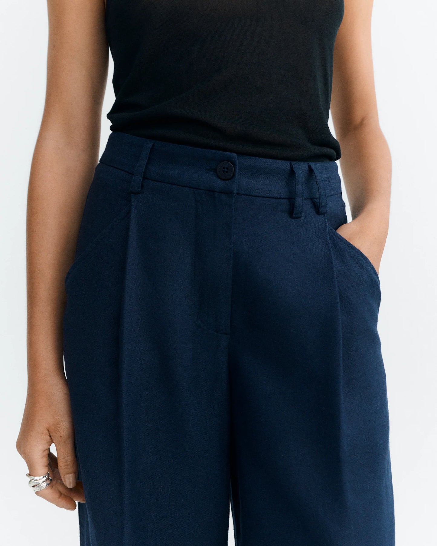 Molly blue hemp wide leg pants