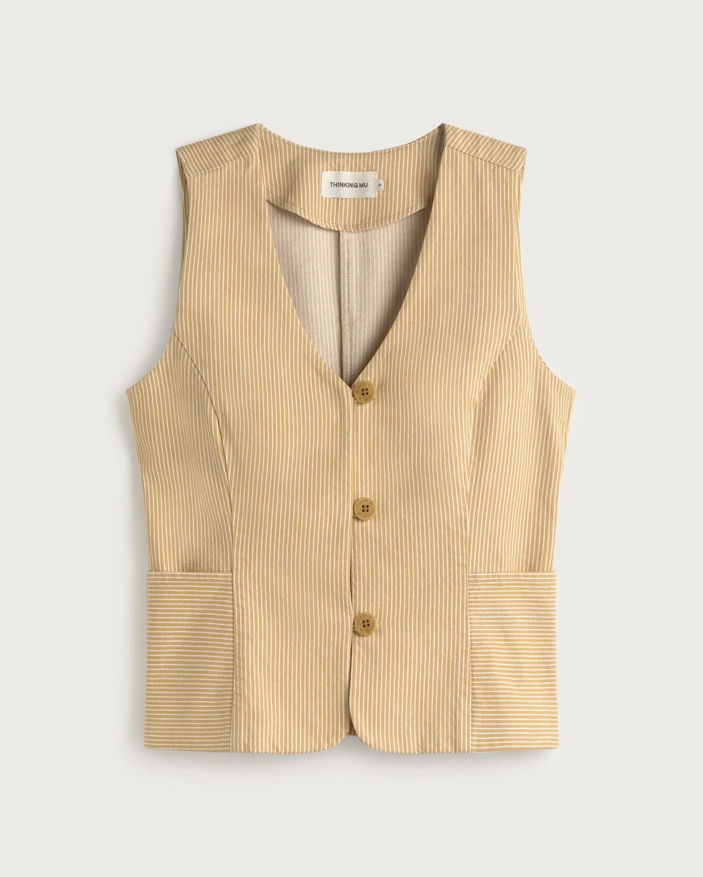 Alisa Yellow Striped Vest