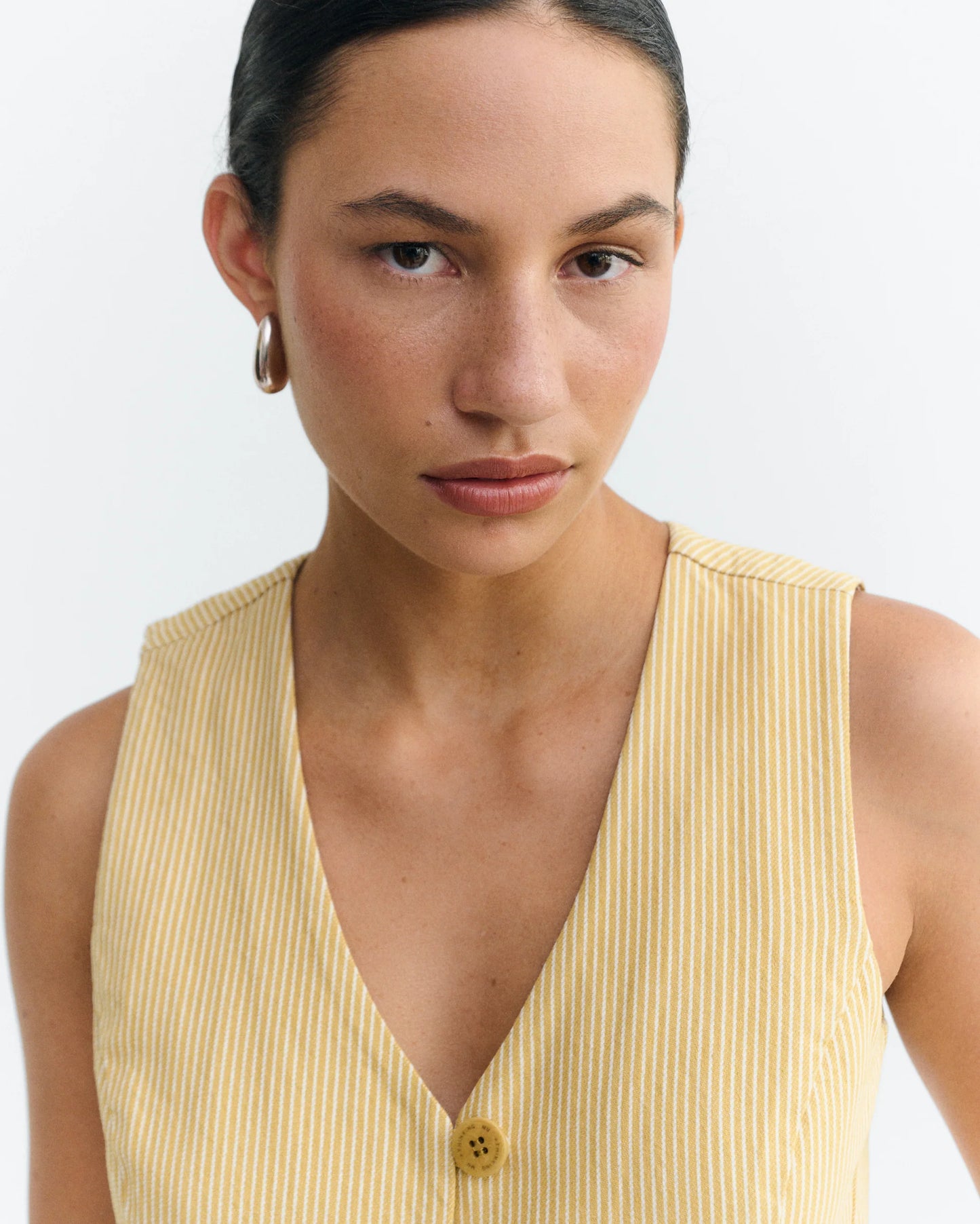 Alisa Yellow Striped Vest