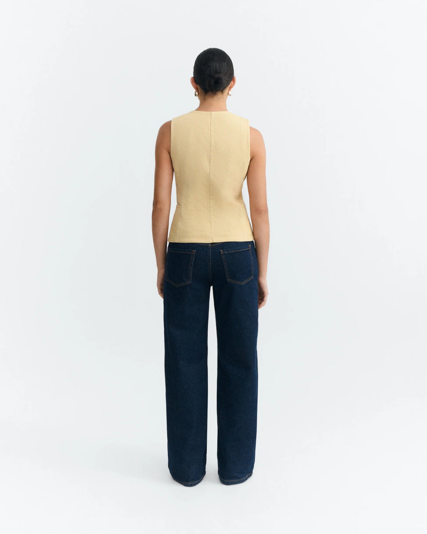 Alisa Yellow Striped Vest