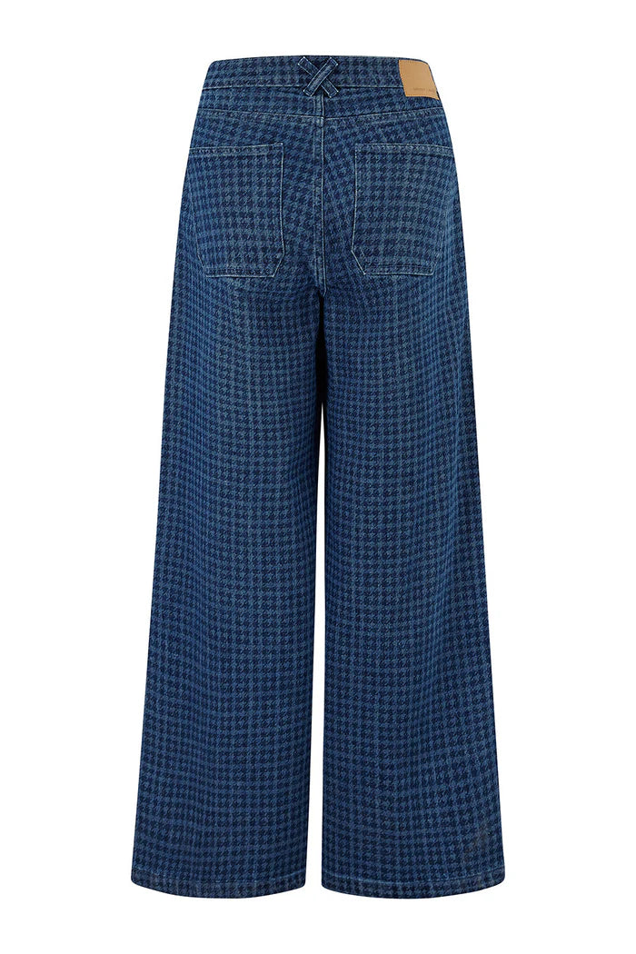 Seventy + Mochi - Bay Wide Leg Jean in Houndstooth Idaho