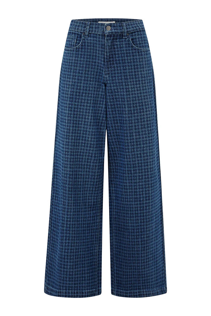 Seventy + Mochi - Bay Wide Leg Jean in Houndstooth Idaho