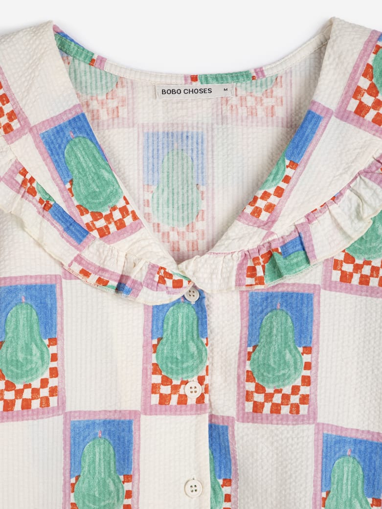 Simple Pear Pattern Collar Shirt