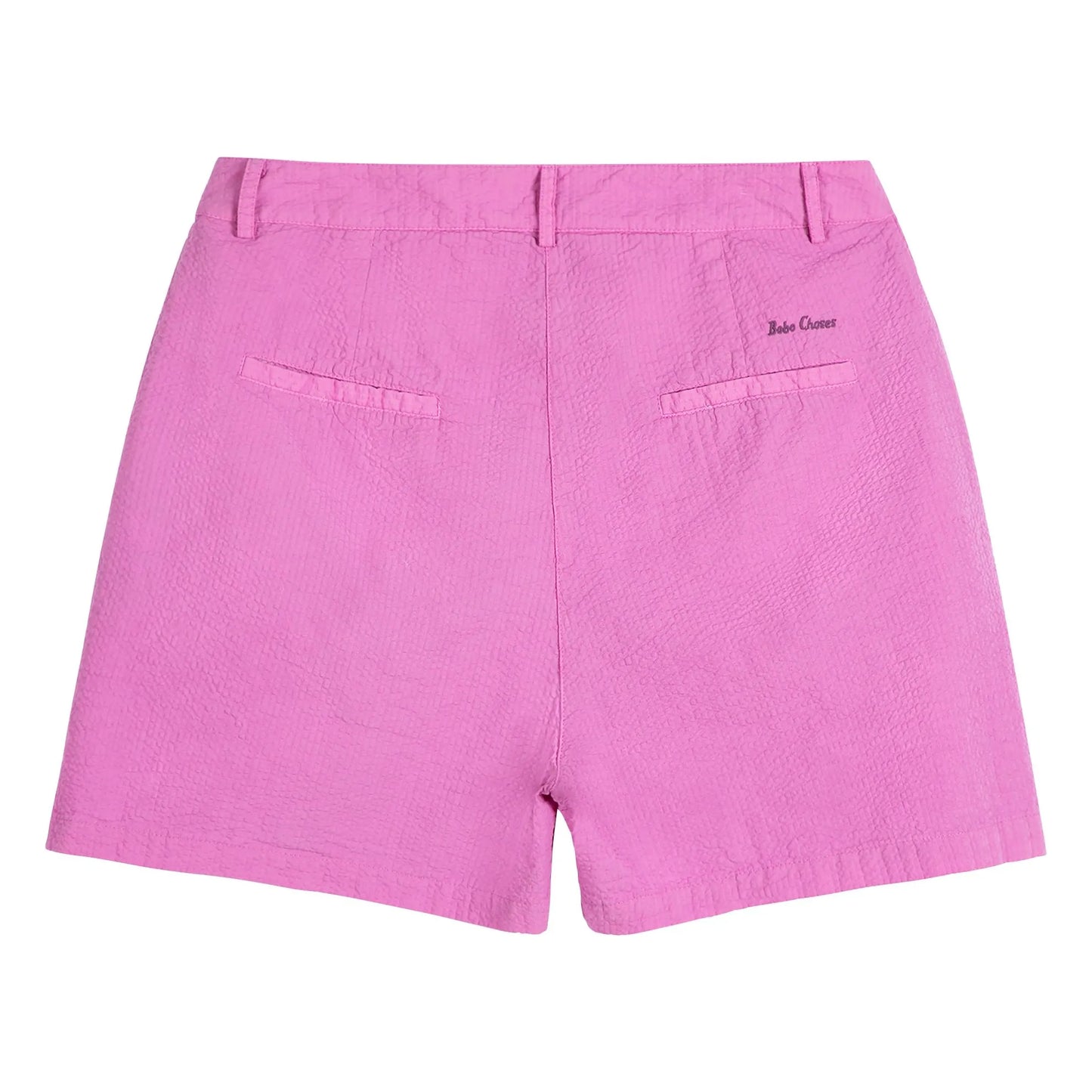 Pleated seersuker shorts