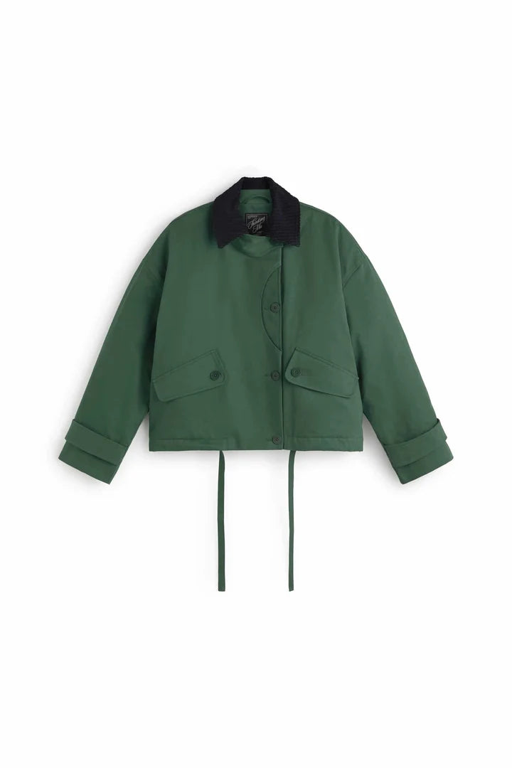 Norma Jacket - Dark Green & Navy