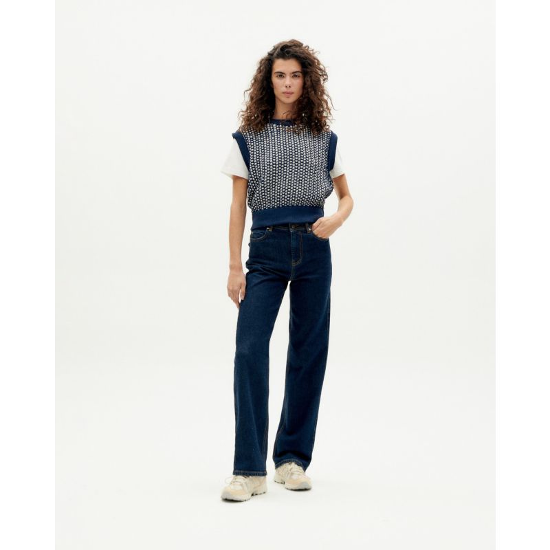 Thinking Mu - Dark Clean Denim Theresa Pants