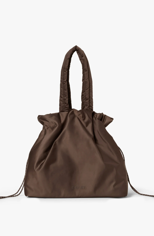 Medium soft drawstring shopper - brown