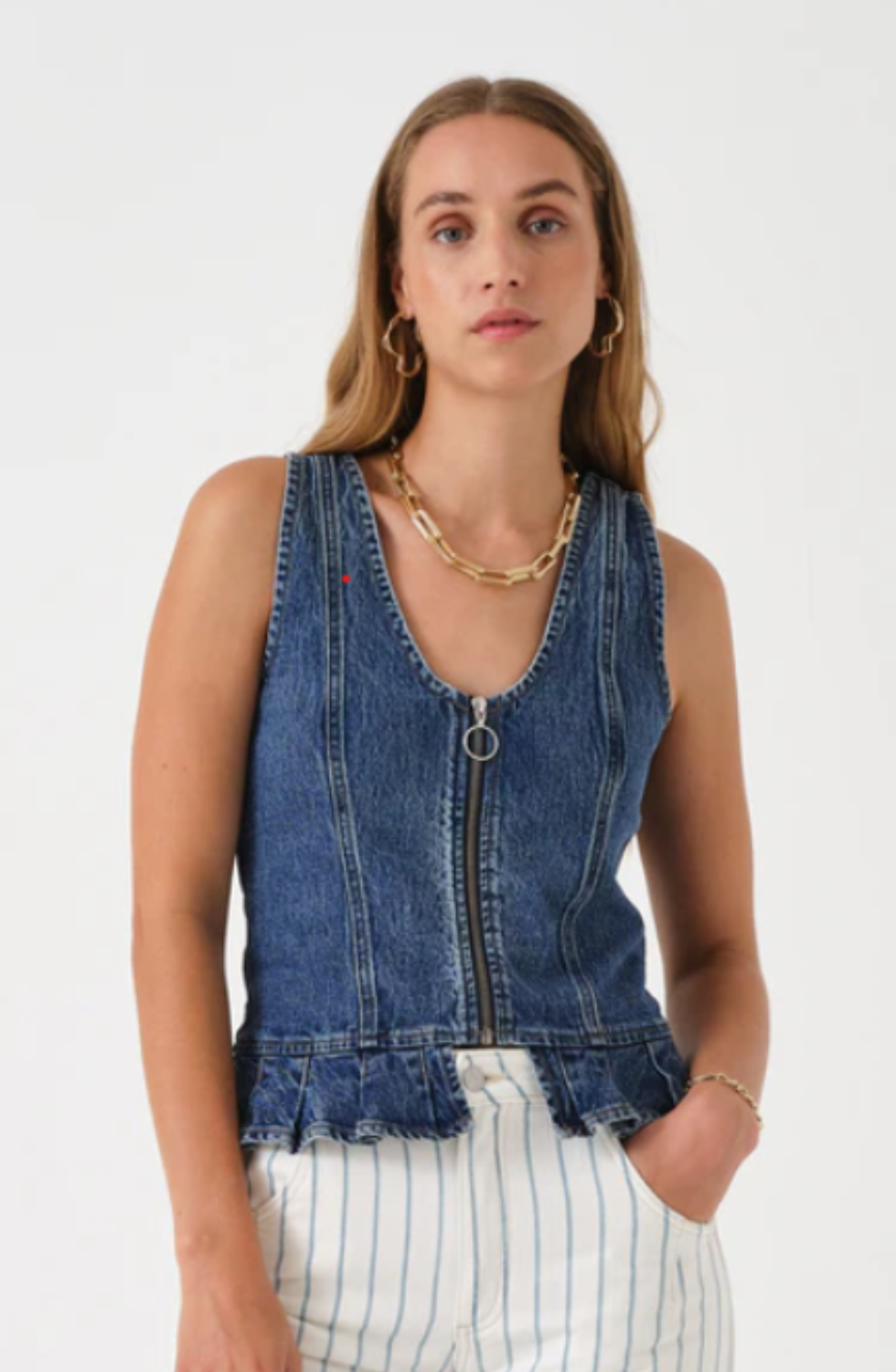 Sylvie top in Nappa