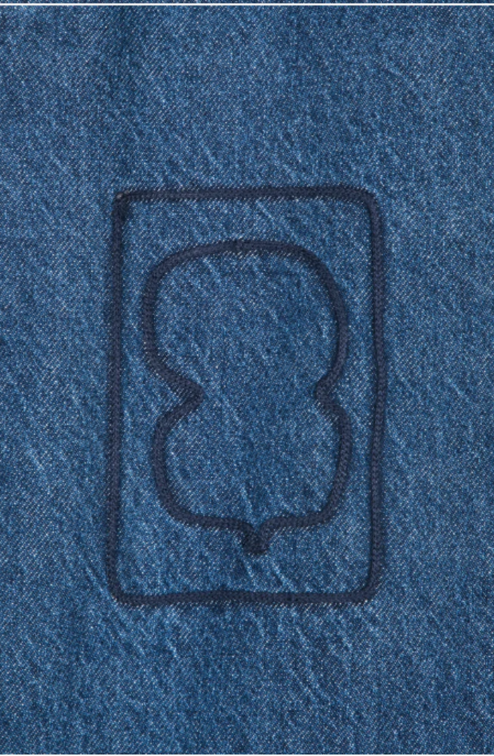 Embroidery Washed Mid Waist Jeans